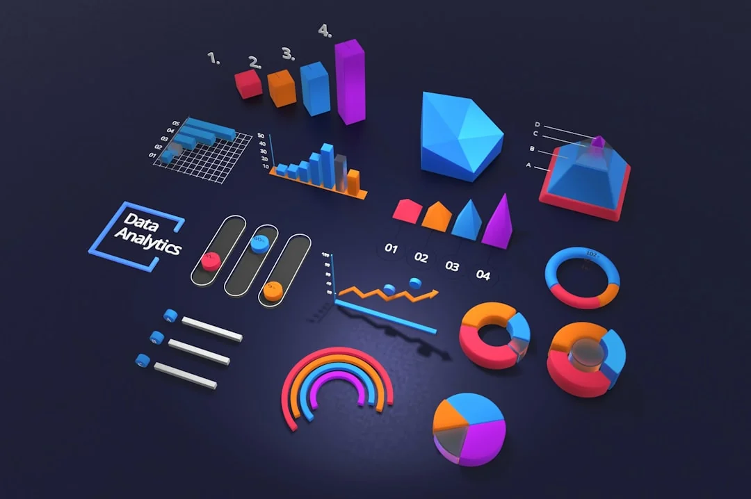 Overhead view of e-commerce chart with smartphone calculator and magnifying glass on a table.